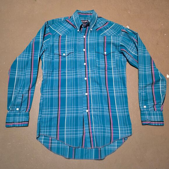 Wrangler Other - Vintage Wrangler Cowboy Cut Regular Fit Button Up Long Sleeve‎ Shirt Size Medium